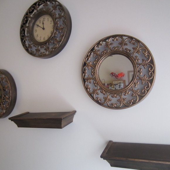 5-PIECE GOLD COLOR ELEMENT OF DESIGN/HOME DECOR WALL SET - Picture 3 of 9